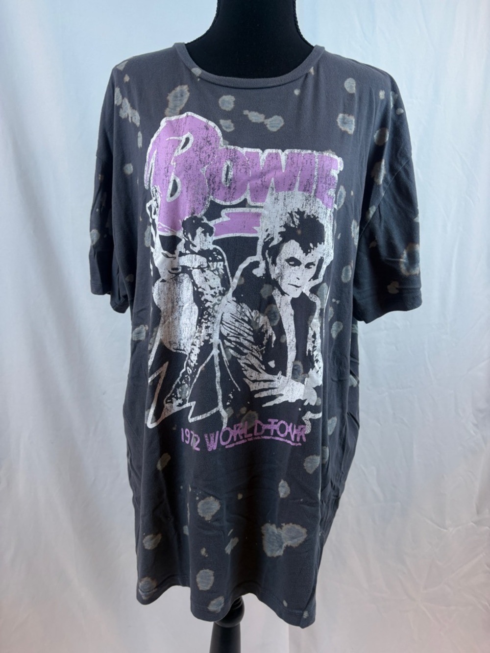 Hybrid‎ Apparel Black Tee with Purple Bowie Graphic